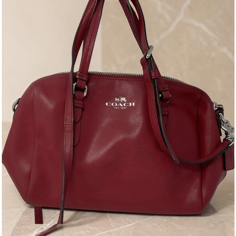 Coach Peyton Bennett Mini Satchel Red Leather Crossbody Dome Classic y2k F50430 - Picture 3 of 11